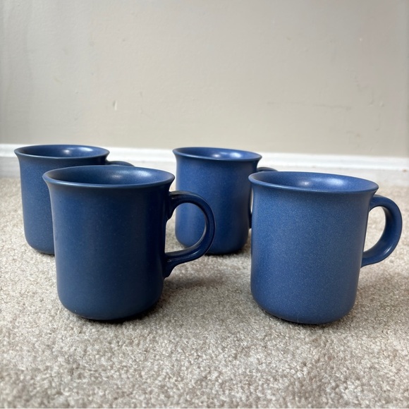 Dansk Mesa Sky Blue Set of 4 Tall Ceramic Coffee or Tea Mugs KW Portugal - Picture 9 of 9
